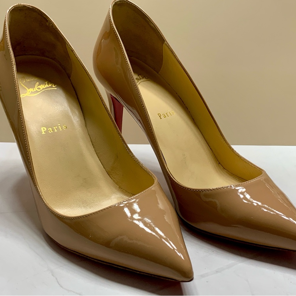 Christian Louboutin Nude Patent Leather Pumps